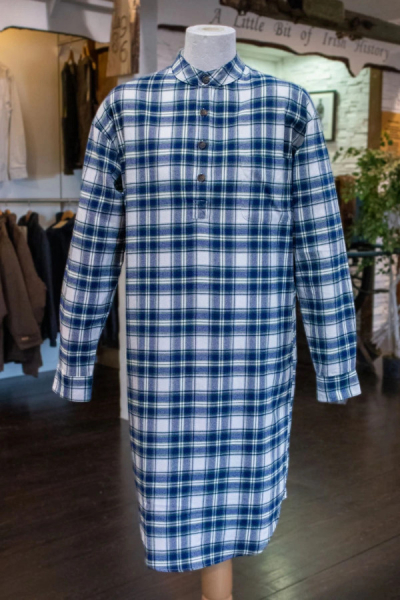 Flannel Nightshirt LV 38 -Blue White Check